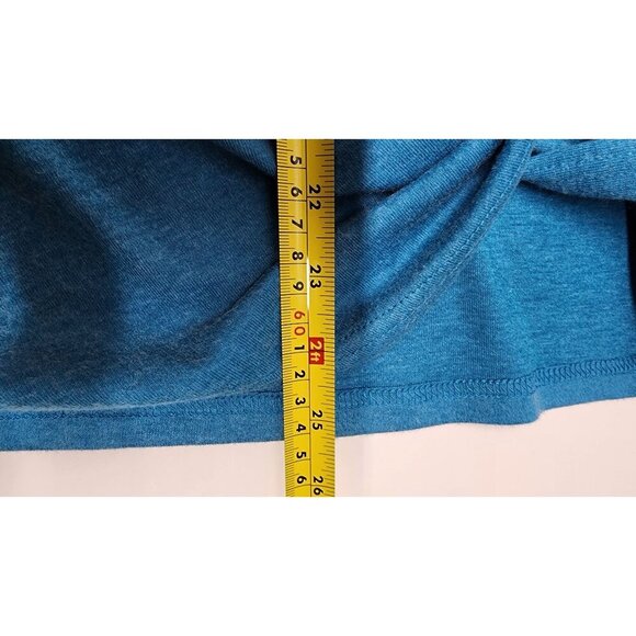 NWT- Niashot Criss-Cross V-Neck Long Sleeve Drape Top - Blue Small - Picture 13 of 13